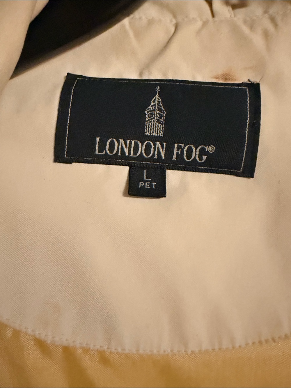 London Fog Yellow Beige Trench/rainCoat with black Label